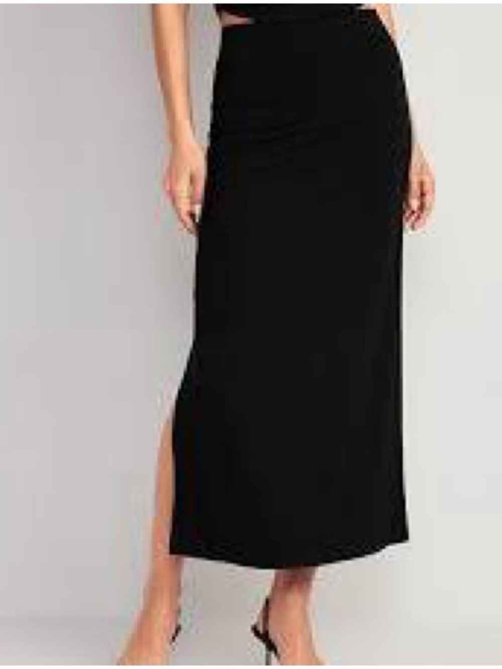 Old Navy Black Maxi Skirt with Side Slit size  2X